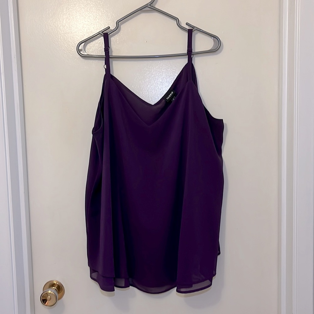 Torrid Sophie purple chiffon double layer cami 2X